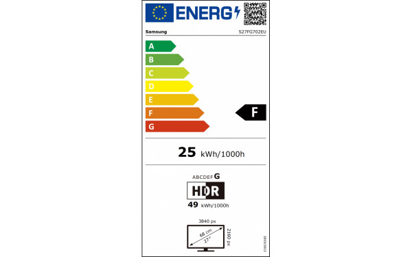 SAMSUNG LS27FG702EUXEN - &Eacute;tiquette &eacute;nergie v2