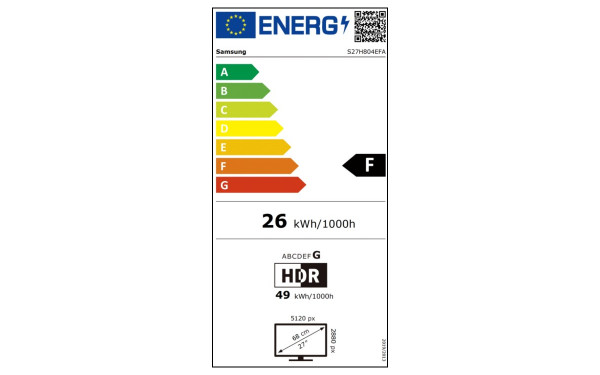 SAMSUNG LS27H802EFAXEN - &Eacute;tiquette &eacute;nergie v2