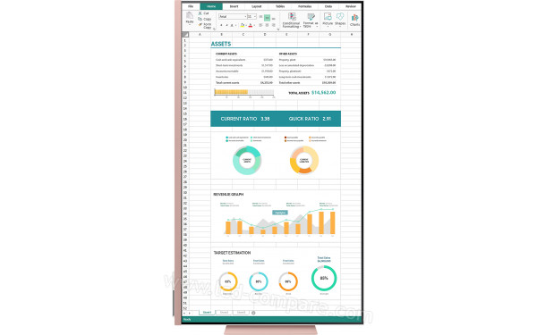 SAMSUNG S32CM80PUU - Vue de face en mode portrait