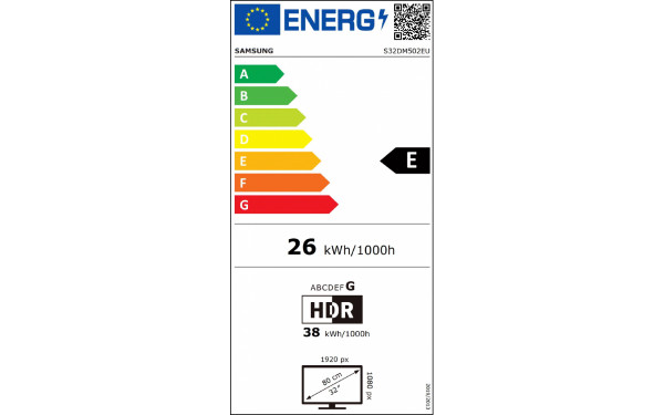 SAMSUNG LS32DM502EUXEN - &Eacute;tiquette &eacute;nergie v2