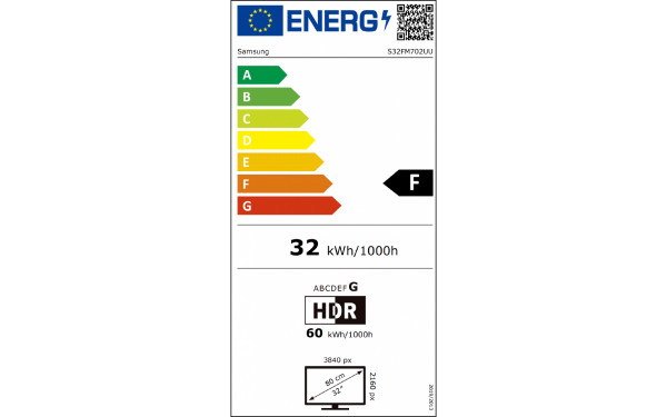 SAMSUNG LS32FM702UUXEN - &Eacute;tiquette &eacute;nergie v2