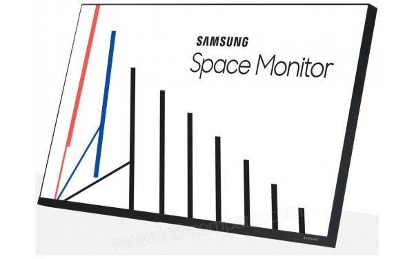 SAMSUNG S32R750U - Vue 3/4 droite &agrave; ras du bureau (bureau non inclus)