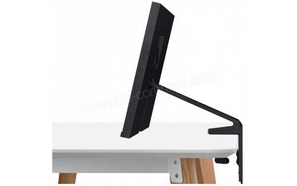 SAMSUNG S32R754U - Vue de profil surbaiss&eacute; &agrave; ras du bureau (bureau non inclus)