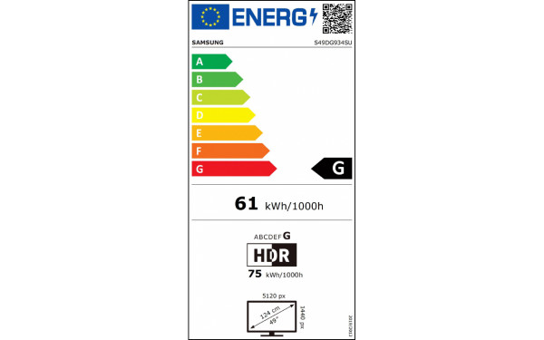 SAMSUNG LS49DG934SUXEN - &Eacute;tiquette &eacute;nergie v2