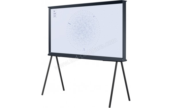 SAMSUNG The Serif QE43LS01RBUXZG - Vue 3/4 droite avec pieds
