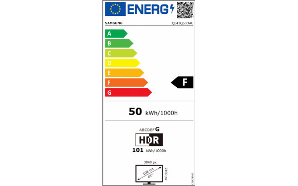SAMSUNG QE43Q60DAUXZT - &Eacute;tiquette &eacute;nergie v2