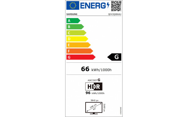 SAMSUNG QE43Q68A - &Eacute;tiquette &eacute;nergie v2