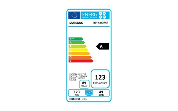 SAMSUNG QE49Q60R - &Eacute;tiquette &eacute;nergie