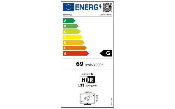 SAMSUNG The Frame QE50LS03FAUXZT - &Eacute;tiquette &eacute;nergie v2
