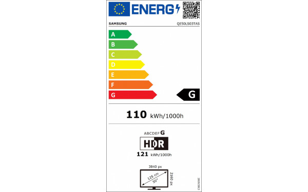 SAMSUNG QE50LS03TASXXN - &Eacute;tiquette &eacute;nergie v2