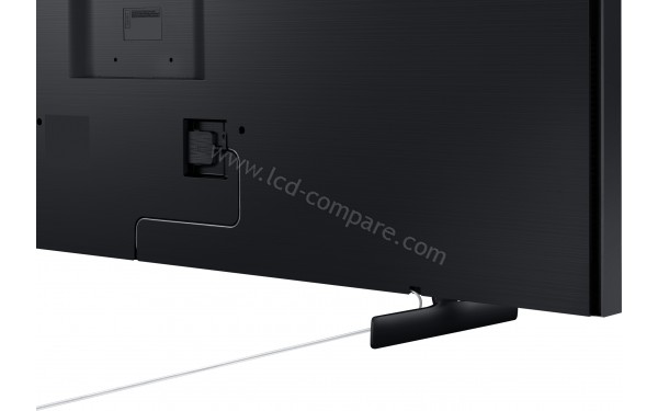 SAMSUNG The Frame QE50LS03T - Vue 3/4 arri&egrave;re avec rangement c&acirc;ble dans les pieds