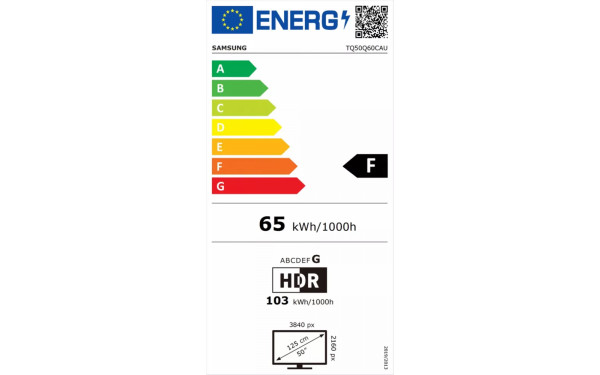 SAMSUNG QE50Q60CAUXXN - &Eacute;tiquette &eacute;nergie v2