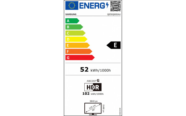 SAMSUNG QE50Q60DAUXXN - &Eacute;tiquette &eacute;nergie v2