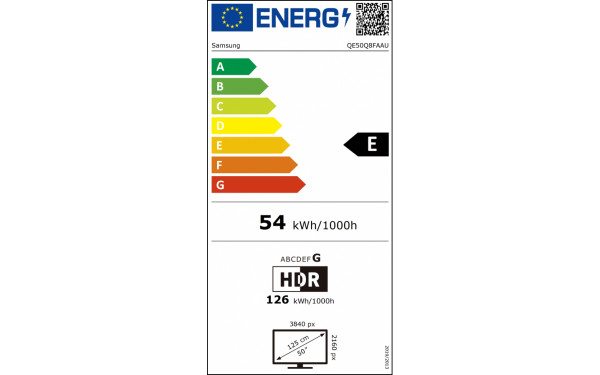 SAMSUNG QE50Q8FAAUXXH - &Eacute;tiquette &eacute;nergie v2
