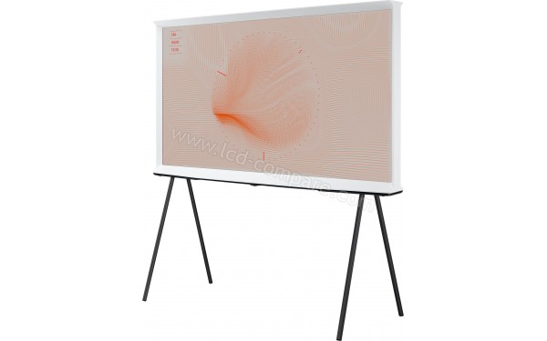 SAMSUNG The Serif QE55LS01TAUXZT - Vue 3/4 droite avec pieds