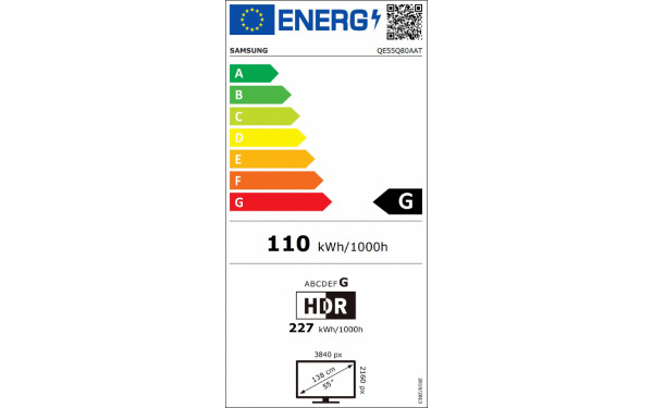 SAMSUNG QE55Q80A - &Eacute;tiquette &eacute;nergie v2