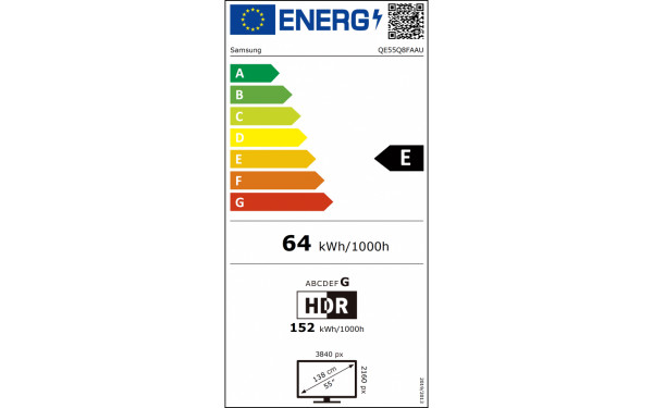 SAMSUNG QE55Q8FAAUXZT - &Eacute;tiquette &eacute;nergie v2