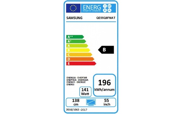 SAMSUNG QE55Q8F 2018 - &Eacute;tiquette &eacute;nergie