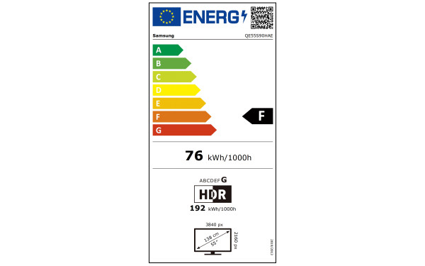 SAMSUNG QE55S90HAEXXH - &Eacute;tiquette &eacute;nergie v2