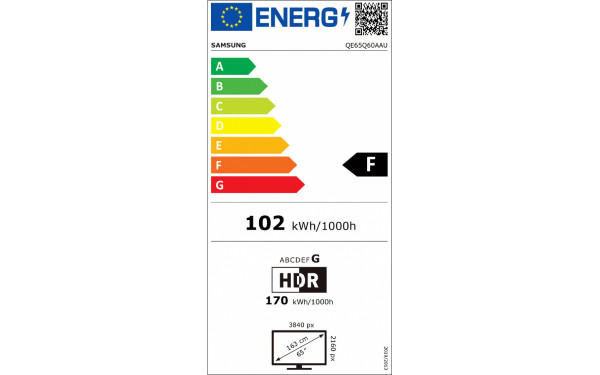SAMSUNG QE65Q60AAUXZT - &Eacute;tiquette &eacute;nergie v2
