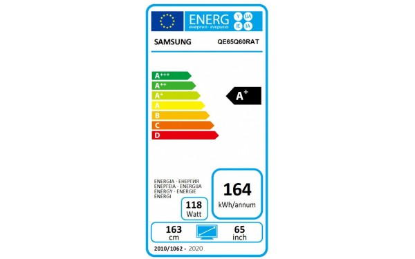 SAMSUNG QE65Q60RATXZT - &Eacute;tiquette &eacute;nergie