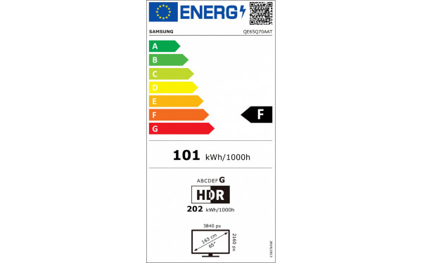 SAMSUNG QE65Q70AATXXN - &Eacute;tiquette &eacute;nergie v2