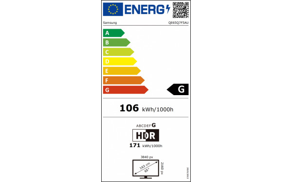 SAMSUNG QE65Q7F5AUXZT - &Eacute;tiquette &eacute;nergie v2