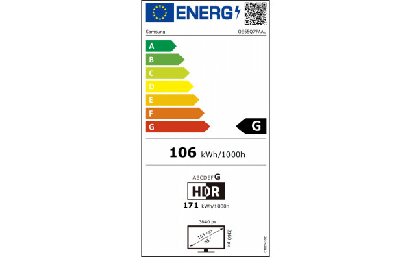 SAMSUNG QE65Q7FAAUXZT - &Eacute;tiquette &eacute;nergie v2