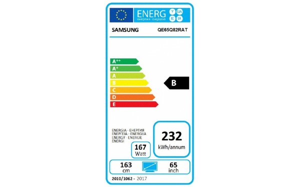 SAMSUNG QE65Q82R - &Eacute;tiquette &eacute;nergie