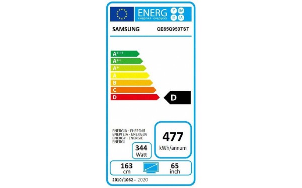 SAMSUNG QE65Q950TS - &Eacute;tiquette &eacute;nergie
