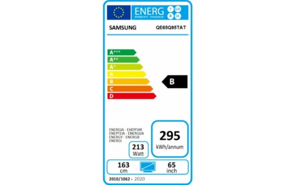 SAMSUNG QE65Q95TCLXXN - &Eacute;tiquette &eacute;nergie