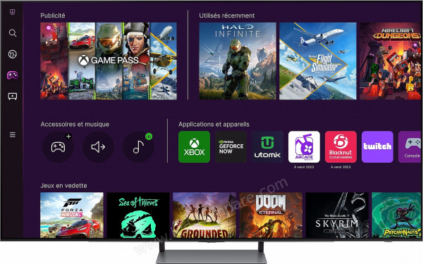 SAMSUNG QE65S94CATXZT - Vue de face (interface Tizen)