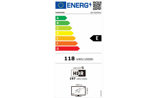 SAMSUNG QE75Q60A - &Eacute;tiquette &eacute;nergie v2