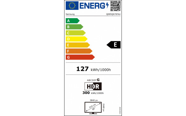 SAMSUNG QE75QN70FAUXXH - &Eacute;tiquette &eacute;nergie v2