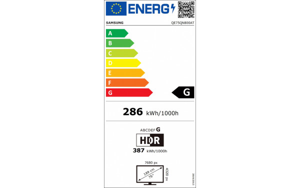 SAMSUNG QE75QN800A - &Eacute;tiquette &eacute;nergie v2