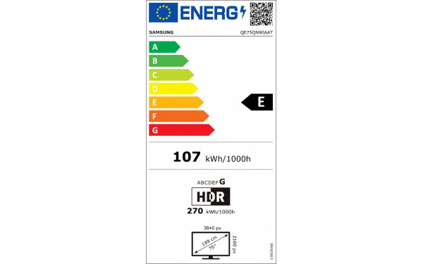 SAMSUNG QE75QN90AATXXN - &Eacute;tiquette &eacute;nergie v2