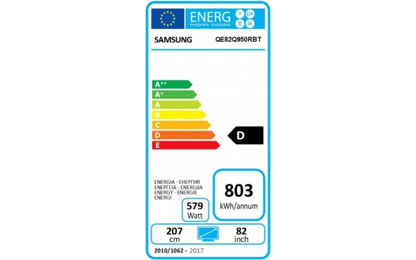 SAMSUNG QE82Q950R - &Eacute;tiquette &eacute;nergie
