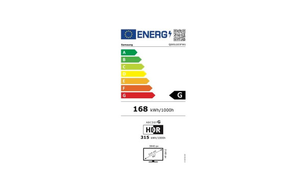 SAMSUNG The Frame Pro QE85LS03FWUXXH - &Eacute;tiquette &eacute;nergie v2