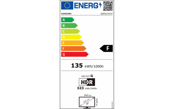 SAMSUNG QE85Q70CATXZT - &Eacute;tiquette &eacute;nergie v2