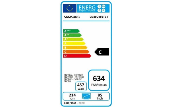 SAMSUNG QE85Q950TSTXZT - &Eacute;tiquette &eacute;nergie