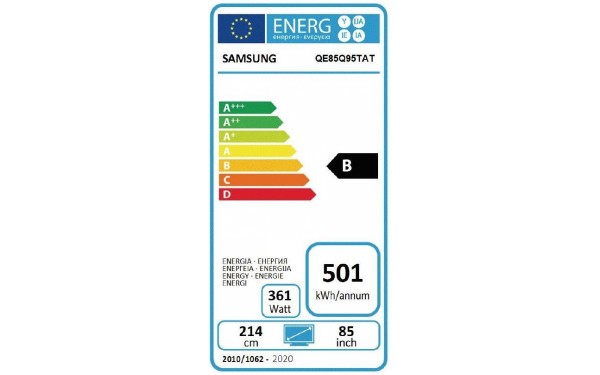 SAMSUNG QE85Q95T - &Eacute;tiquette &eacute;nergie