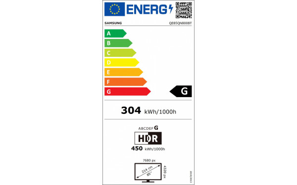 SAMSUNG QE85QN800B - &Eacute;tiquette &eacute;nergie v2