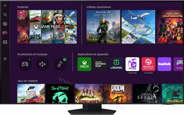 SAMSUNG QE85QN85CATXXN - Vue de face (interface Tizen)