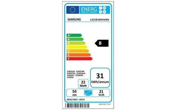 SAMSUNG S22E390H - &Eacute;tiquette &eacute;nergie