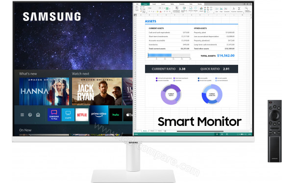 SAMSUNG S27AM503NU - Vue de face avec t&eacute;l&eacute;commande
