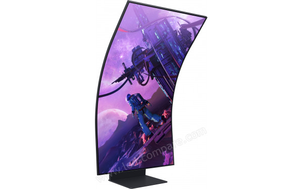 SAMSUNG Odyssey Ark S55BG970NU - Vue 3/4 gauche en mode portrait