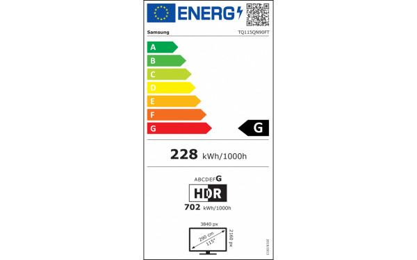 SAMSUNG TQ115QN90F - &Eacute;tiquette &eacute;nergie v2