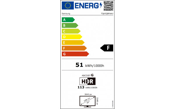 SAMSUNG TQ43Q8FA - &Eacute;tiquette &eacute;nergie v2