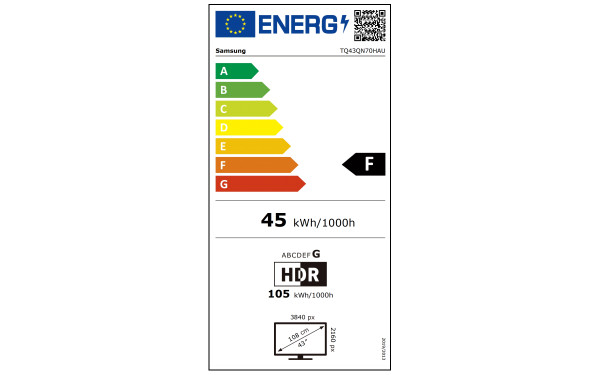 SAMSUNG TQ43QN70H - &Eacute;tiquette &eacute;nergie v2
