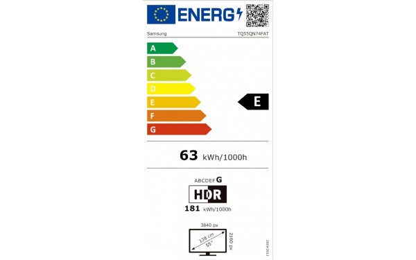 SAMSUNG TQ55QN74F - &Eacute;tiquette &eacute;nergie v2
